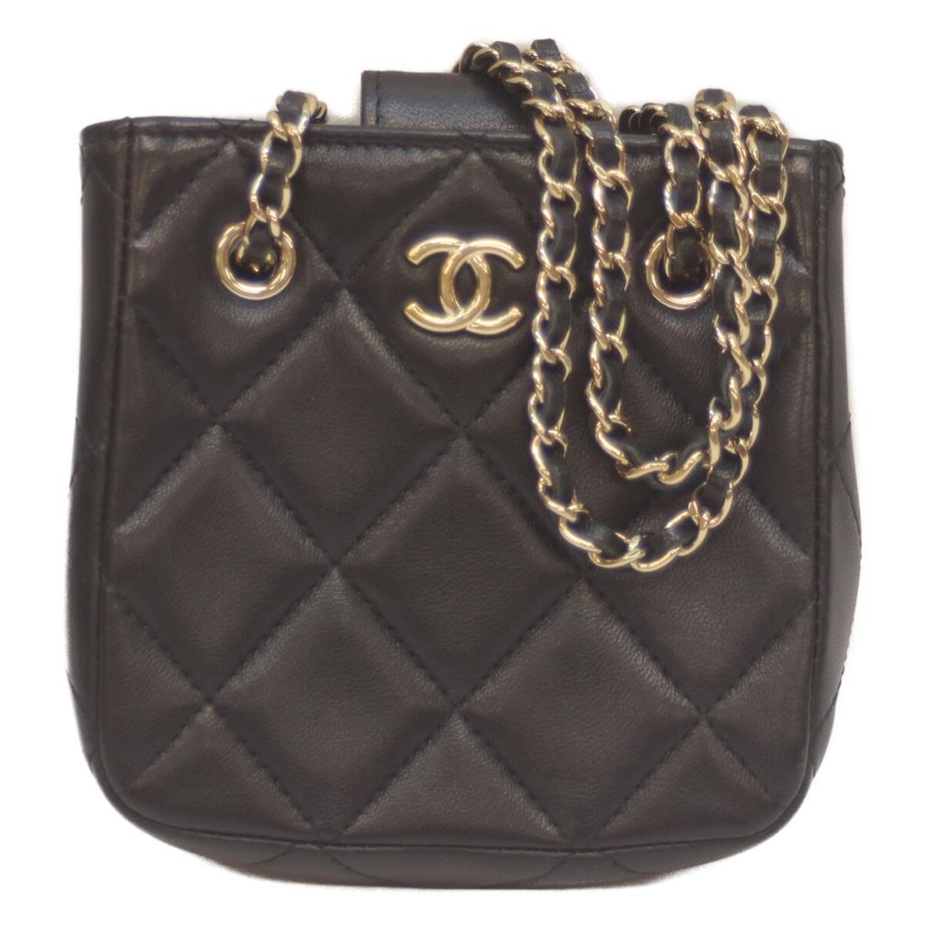 Chanel No. 31 AS3176 Black Lamb GHardware Mini Chain Bag Shoulder Bag blackUsed