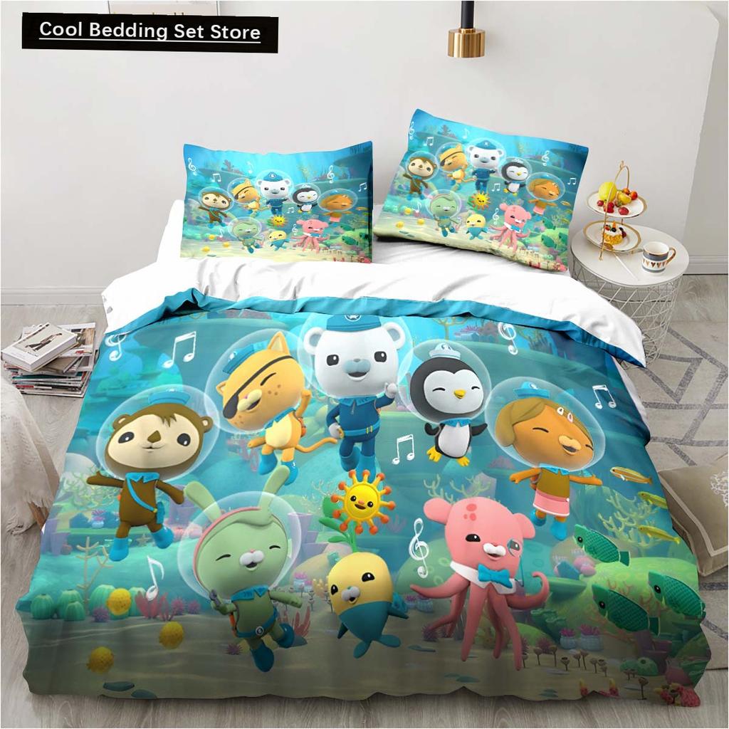 New 3D Cartoon Octonauts 2/3PCS Bedding Set Bedroom Single Double Bed King Size Quilt Cover And Pillowcase Kid's Birthday Gift