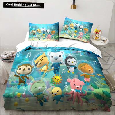 New 3D Cartoon Octonauts 2/3PCS Bedding Set Bedroom Single Double Bed King Size Quilt Cover And Pillowcase Kid's Birthday Gift