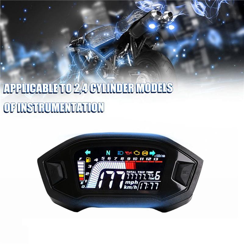 Authentic Universal Motorcycle LCD Digital Speedometer 13000RPM Backlight Digital Odemeter Tachometer For 1,2,4 Cylinder