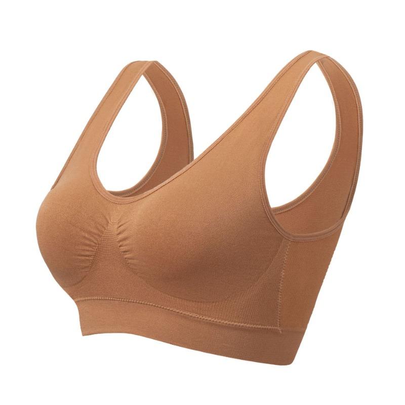 Plus Size Seamless Wireless One Piece Thin Shaping Sports Yoga Bra For Women