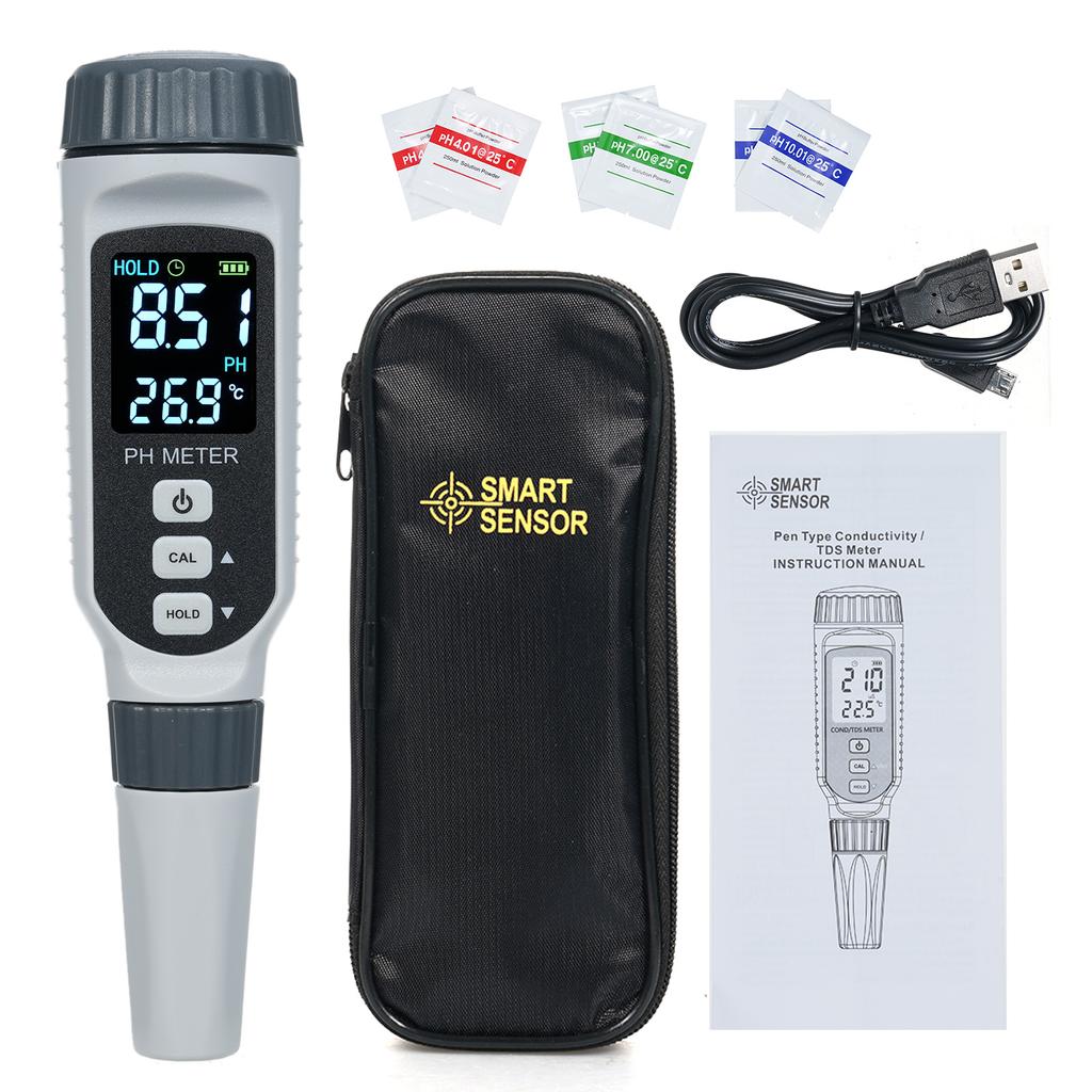 Digital pH Meter Waterproof Water Quality Tester ATC 0-14 pH Measurement Range for Drinking Swimming Pool Hydroponic Aquarium