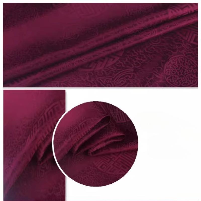 17 Ohm Silk Fabric Traditional Chinese Jacquard Silk Cotton Charmeuse Crepe Tissu Fabric for Sewing Cheongsam Cloth Width 114cm