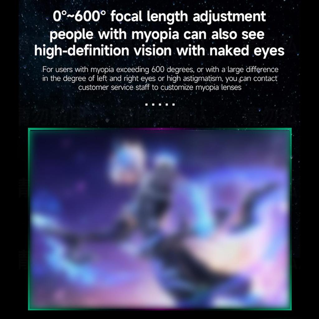 Vbestlife Smart VR Virtual HD Myopia OLED Type C for Phone Cinema and Gaming Glasses, 400-inch Screen, 0-600° Adjustment, Display, Built-in Speaker,