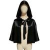 Medieval Short Satins Cape With Hood Role Play Accessory Anime Costume Wrap For Cosplay And Outdoor Sun Protections