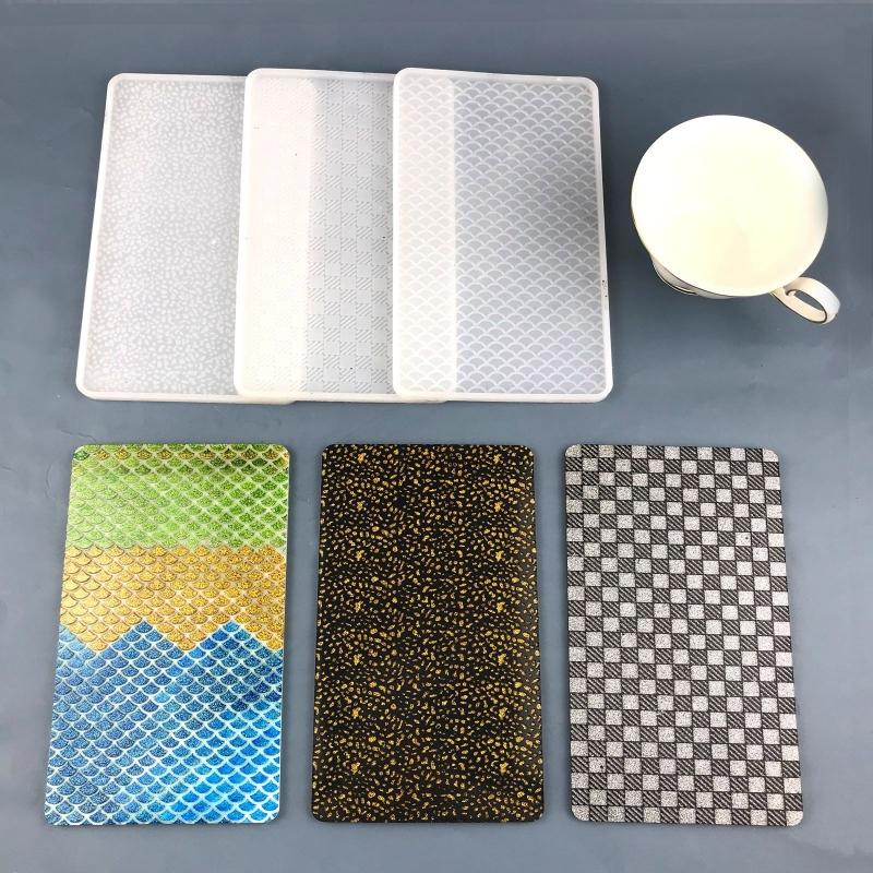 Coaster Molds for Resin Casting Rectangle Resin Epoxy Silicone Molds for Making Coasters Cups Mats Home Decor Craft