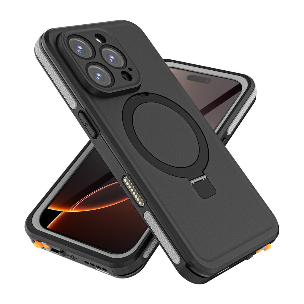 REDPEPPER IP68 Waterproof Case For iPhone 16 Pro Max Phone Back Cover Kickstand Compatible with MagSafe