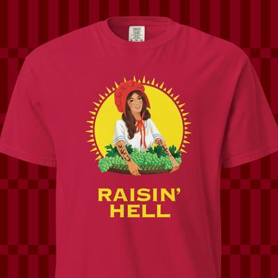 Raisin Hell Funny Shirt Dad Joke Gift, Cool Mom Gift Ironic Tee