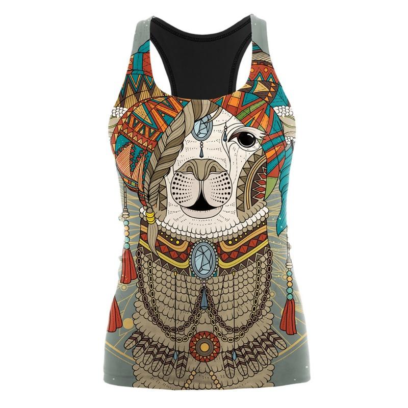 Halloween animal print hollow vest, digital print I-shaped vest, sports women's top