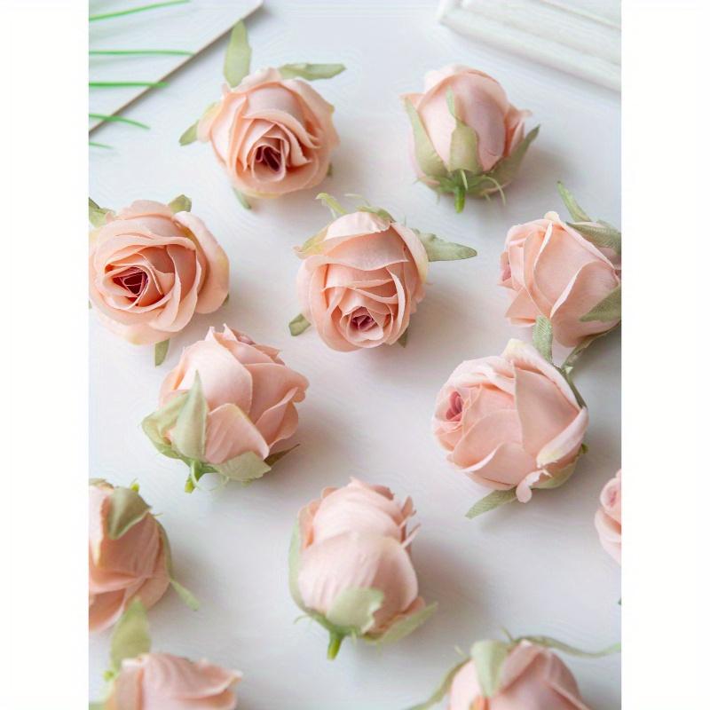 10PCS Artificial Rose Head and Bud Wedding Decoration Bride Wrist Flower Hand Holding Flower Head Flower Material DIY Valentine'S Day Gift Wedding