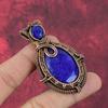 Faceted Blue Sapphire Pendant Copper Wire Wrapped Pendant Gemstone Pendant Wonderful Copper Jewelry Handmade Designer Pendant Wedding Gifts