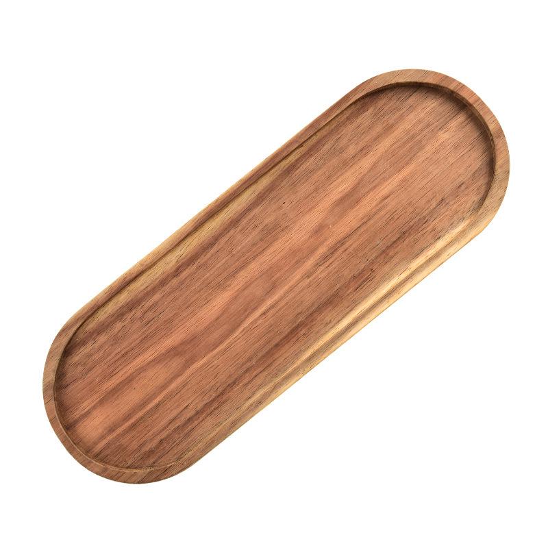 Akazienholz Tablett - Massivholz Kreativ Obst-, Kaffee-, Gebäck-, Melonenkerne-, Snack-Platte (Quadratisches & Ovales Design)