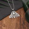 Fashion Witchy Moon Moth Necklace Chain Women Silver Titanium Steel Pendant Jewelry