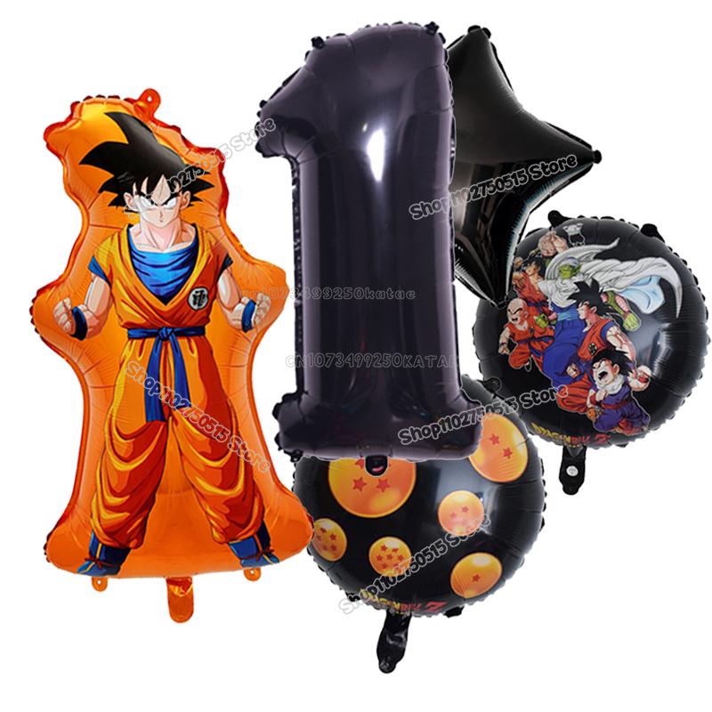 Anime Son Goku Kinderverjaardag Decoratie Dragon Ball Nummer Ballonnen Set Jongen Meisje Feestartikel Cartoon Babyborrel Verjaardagsdecor