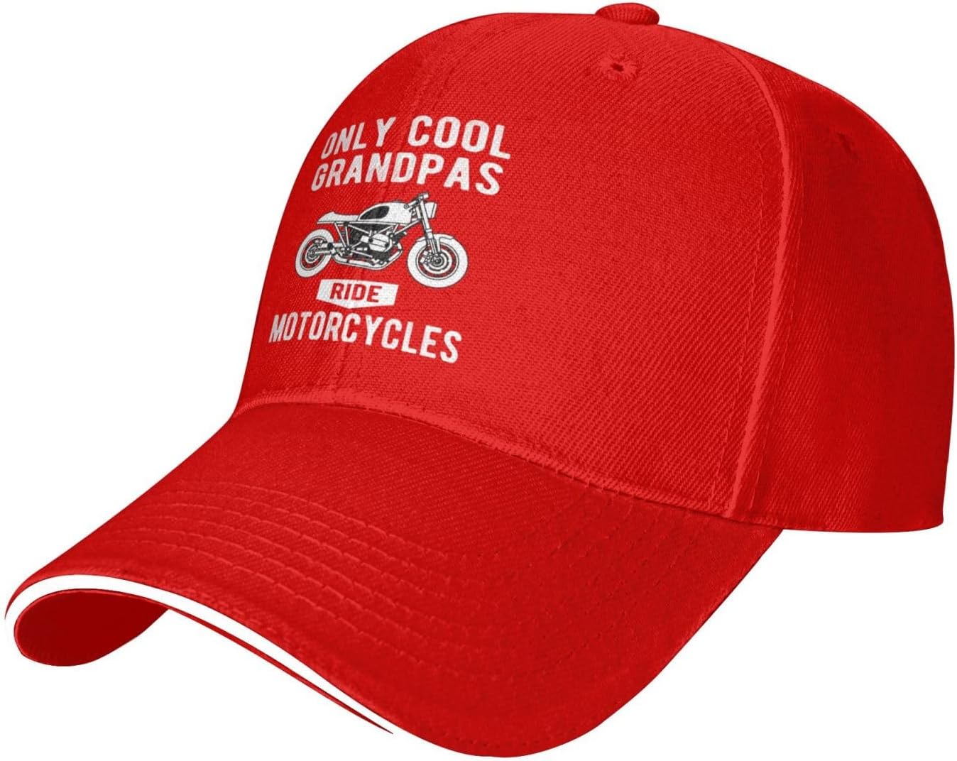 Only Cool Grandpas Ride Motorcycles Baseball Cap Polyester Casual Snapback Hat For Adults Adjustable