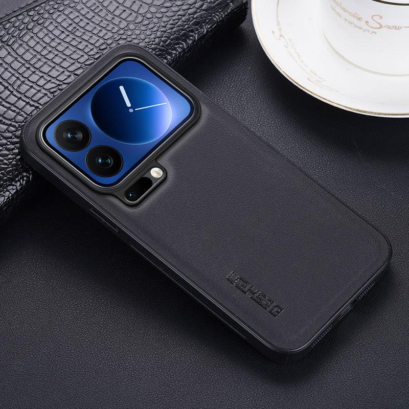 Xiaomi 17 Pro Max Leder-Textur Matt Handyhülle, Sturzfeste Schutzhülle