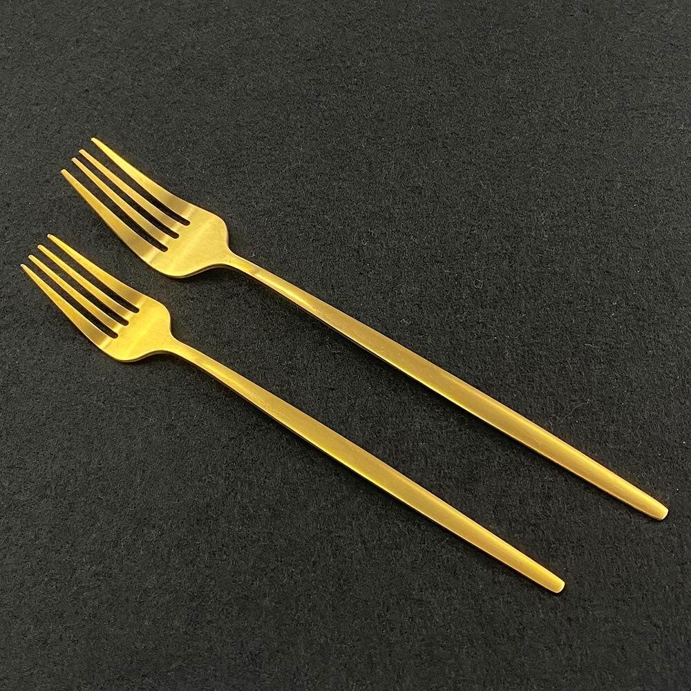 30Pcs Matte Black Gold Cutlery Set Stainless Steel Dinnerware Knife Dessert Fork Spoon Dinner Silverware Party Tableware Set