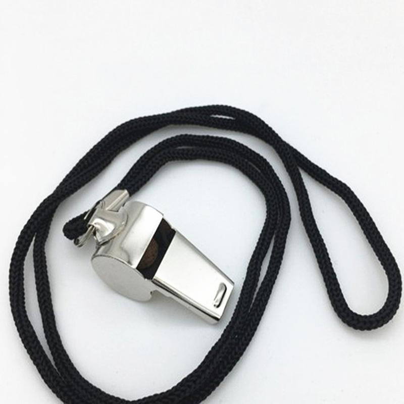 

Loud Metal Whistle Team Sport With Rope Strong Sport Whistle Compact Wear Resistant Stainless Steel Whistles Lifeguards чёрный