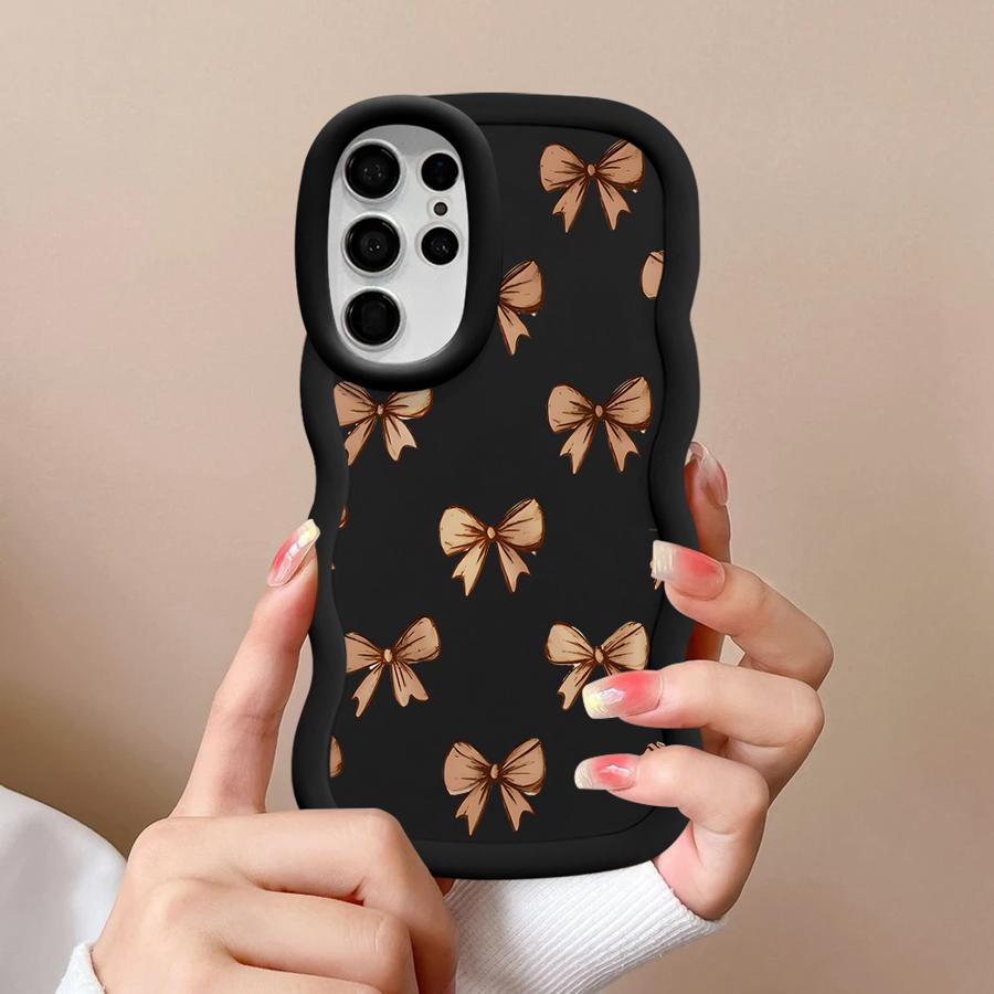 Soft Phone Cover Case for Samsung Galaxy S20 FE S21 A26 A25 S24 S25 S23 Plus S22 Ultra A54 A24 A35 A55 A34 A36 Pink Bow