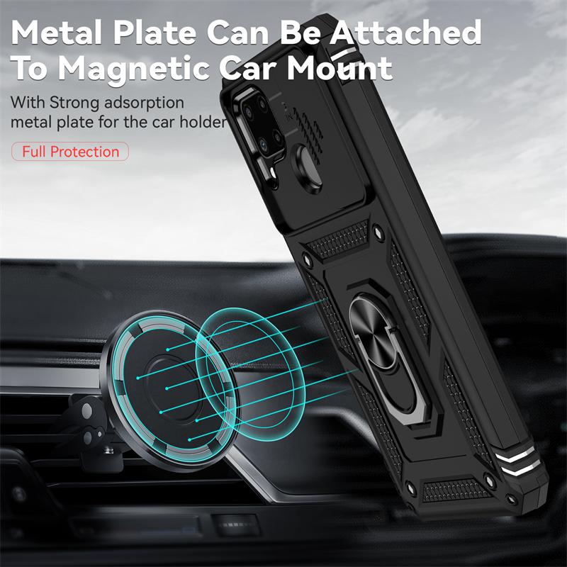 For OPPO Realme C11 C12 C15 Case Shockproof Armor Slide Lens Protect Phone Case For Realme C21Y C 21y C21 Y 25Y Stand Back Cover