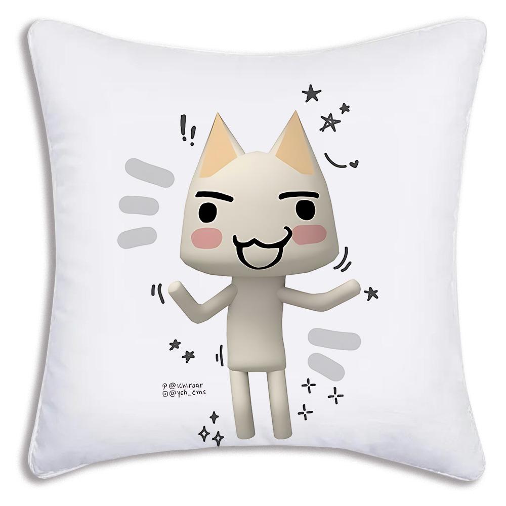 Cute l-Inoue Anime Toro Pillow Covers Cartoon Sofa Decorative Home Double-sided Printing Short Plush Cute Cushion Cover
