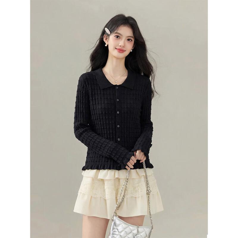 Women s Korean Style Relaxed Knit Cardigan M