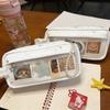 Pencil Case Star Design Extra Large Capacity Zipper Closure Pencil Pouch with DIY Storage Transparent Window School Supplies