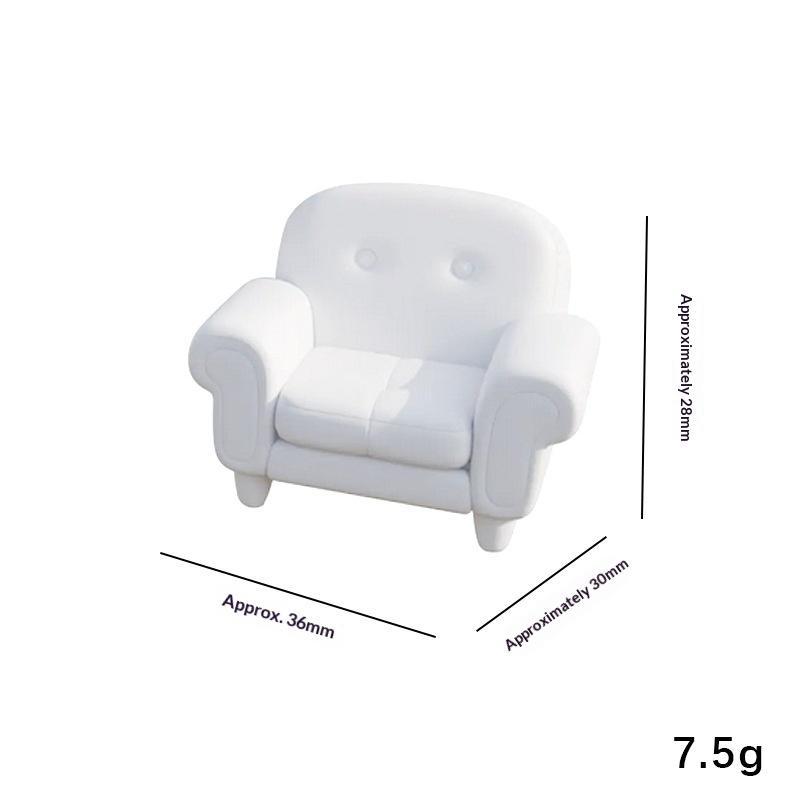 1:12 Miniature White Sofa Lovely Bear Ear Design Small Micro Furniture for Dollhouse Living Area Decoration