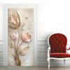 Modern Embossed Floral Jewelry Poster Door Sticker, Abstract Art Door Sticker, PVC Self-adhesive Removable Door Sticker.