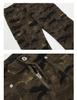 Unisex American Retro Camo Slim Fit Multi-Pocket Jeans with Micro Flare