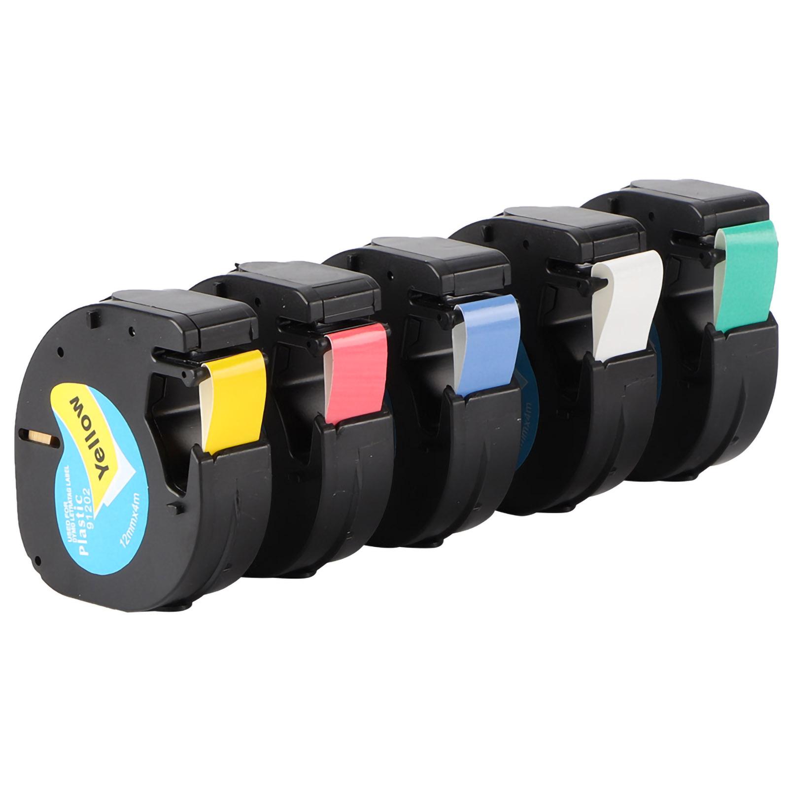 

5 шт. Сумісні для Dymo LetraTag Пластикова 91331 12 мм Стрічка для етикеток Ламіновані Заправки