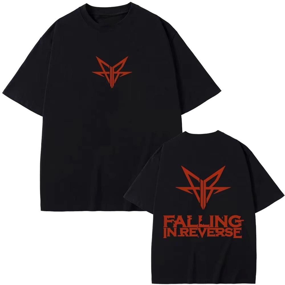 Rock Band Falling in Reverse Double Sided Print Tshirt Summer Unisex Women High Quality Soft pure Cotton Tshirt Unisex Vintage Tee
