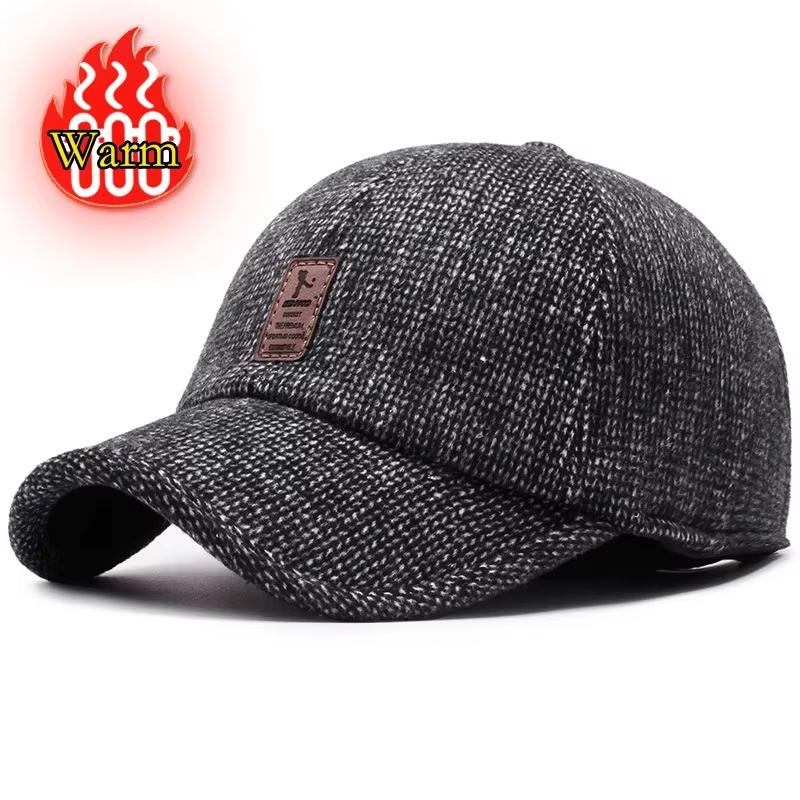 Retro Wool Winter Hats For Men Ear Cover Cap Sport Golf Baseball Caps Snap Back Women Casquette Dad Hat Caps Earflaps Hats