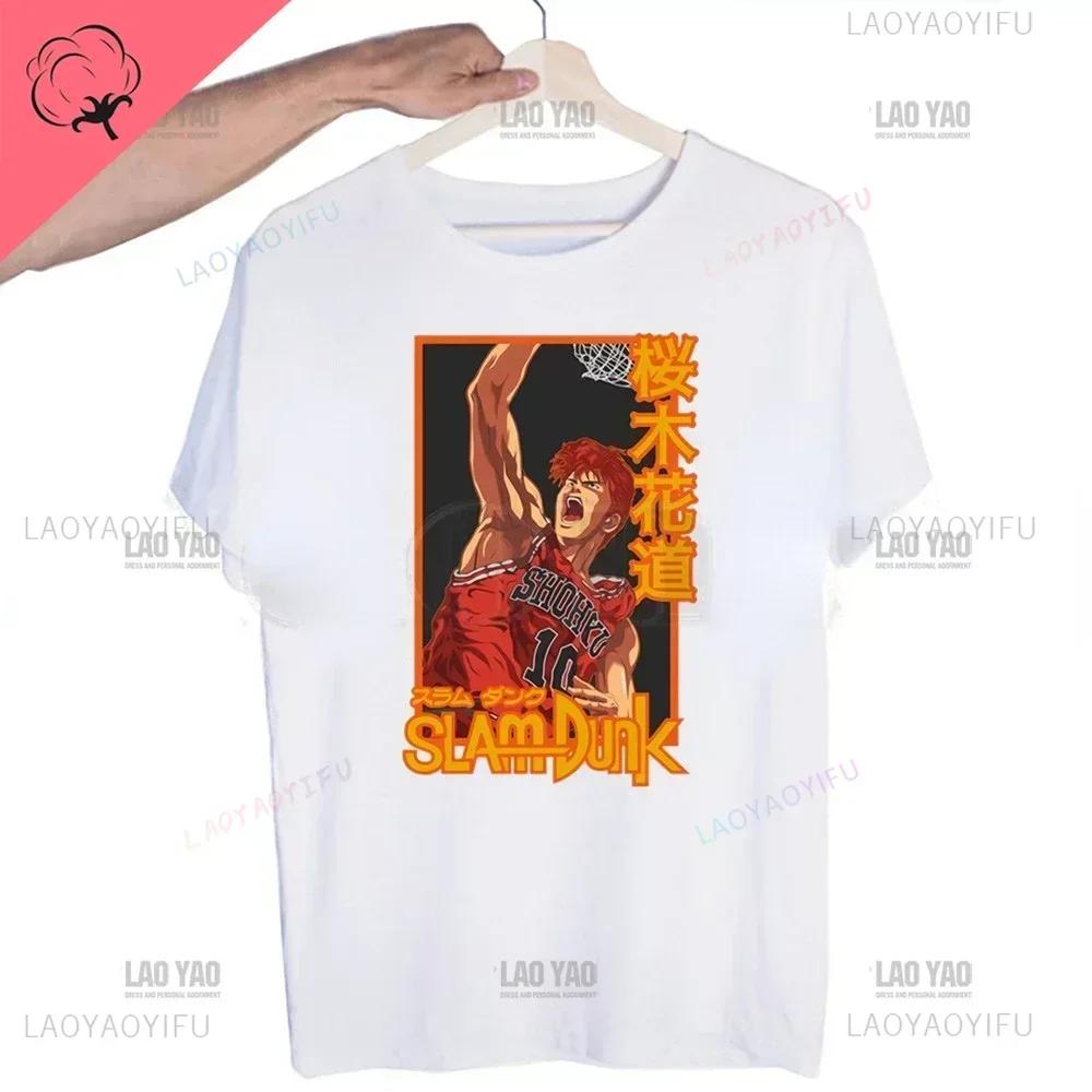 Classic Japanese Anime Harajuku SLAM DUNK Tshirt for Men Short Sleeve Man Tops T Shirt for Male White Casual T Shirt Women Tees