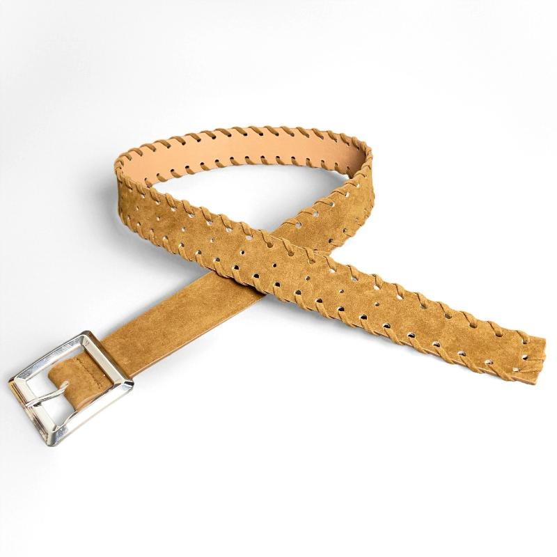Maillard Styles Retro Mode Wildleder Gürtel Mit Metallschnalle Taillengürtel Ins Vielseitiger Dekorationsgürtel