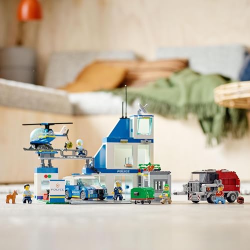 LEGO City Police Station Playset 60316 Building Blocks Educational Toy for Boys and Girls Ages 6 7 8 9 Police Car City Building