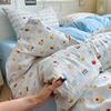 2026 New Class A Cotton Dorm Bedding: Thickened Duvet Cover, Fitted Sheet, Fresh Style Maternal & Infant Grade, 3/4-Piece Set