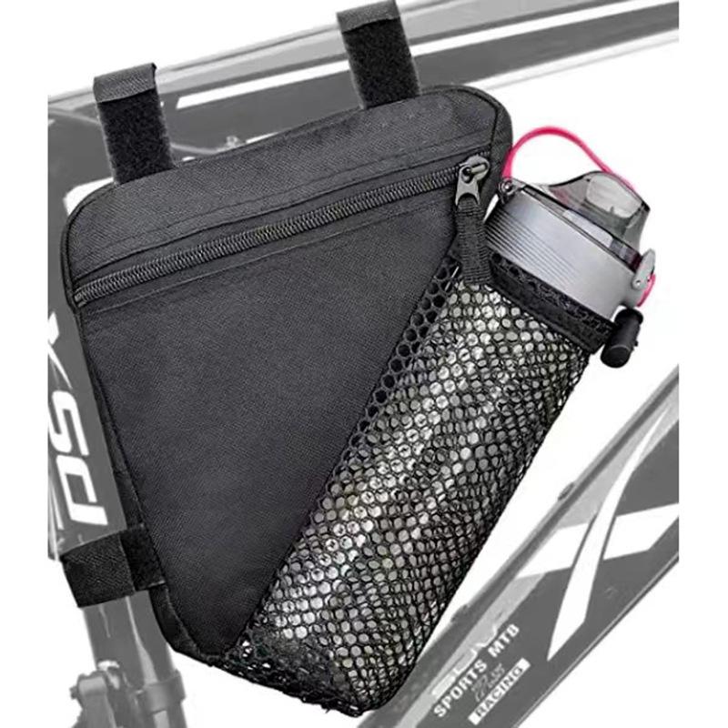 Bicycle Triangle Bag Riding Accessories Bicycle Bag Mountain Bike Front Bag Pipe Bag Crossbeam, Water Cup Pot Bag