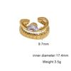 Stainless Steel Exquisite Zircon Rings for Women Men Geometric Smooth Hollow No Fading Opening Rings Jewelry Jewelry Accessories