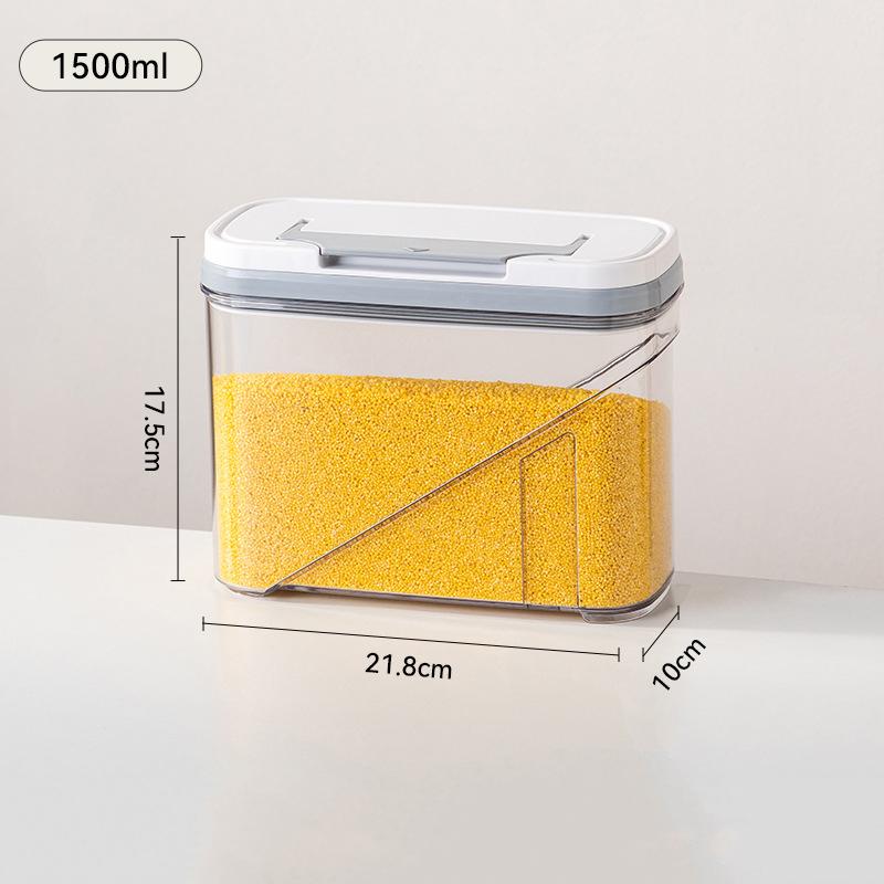 

1 шт. Пластиковый герметичный резервуар, емкость для хранения зерна с ручкой, штабелируемая банка для хранения риса, контейнер для пищевых продуктов, кухонный органайзер, банка для чая