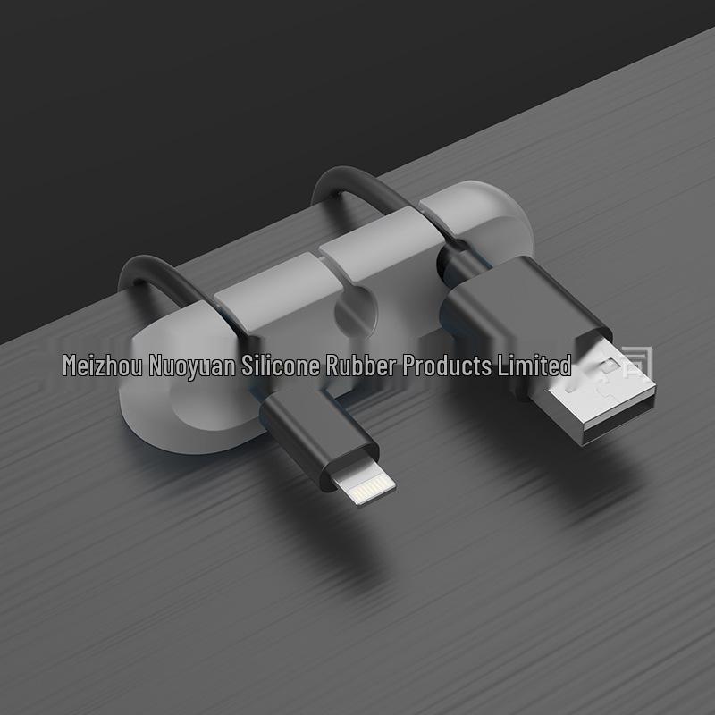 Silicone Cable Protector & Organizer: Self-adhesive Desktop & Car Clip Winder for Cables