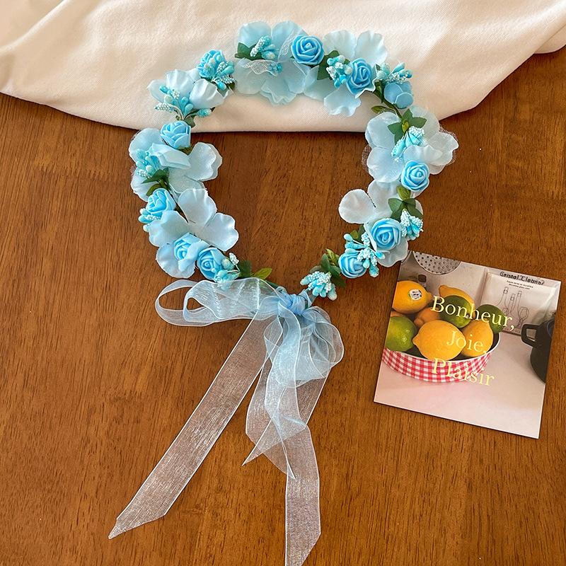 1Pcs Wedding Bridesmaid Floral Headband Girls Boho Flower Crown Hair Accessories for Garden Party Birthday Festival