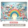 2D Plane 1 Piece. Unconventional Rainbow Balloon Background Made of Durable Polyester. This Multi-functional Banner