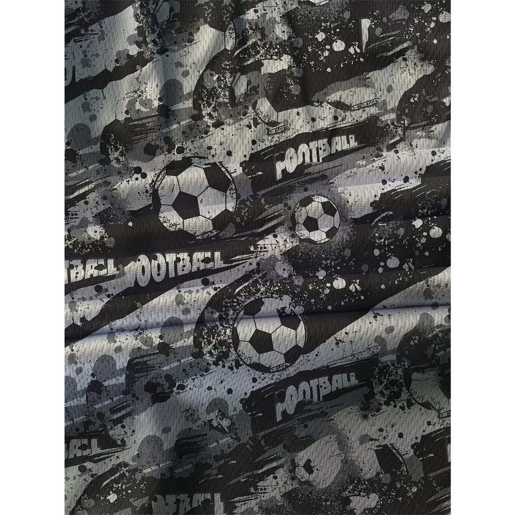 Summer New Children's Sports Set Casual Sports Men's 3D Printed Children's Football Pattern T-shirt Short Sleeve Set