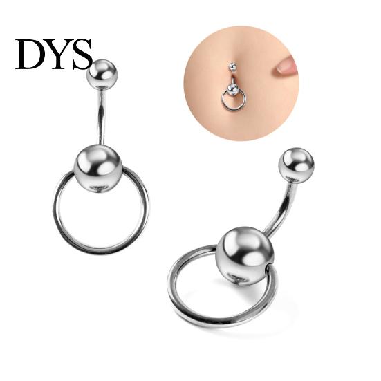 Fashion Women Circle Ball Belly Button Bar Navel Ring Body Piercing Jewelry