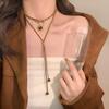 Retro Style Double-layer Layered Necklace, Adjustable Meilad Rope Design, Retro Niche Double-layer Necklace, Simple Circular Pendant