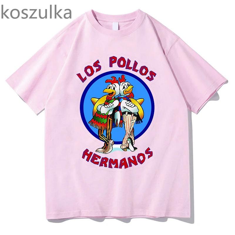 Pánské tričko los pollos hermanos 100% bavlna Breaking Bad LOS POLLOS Kuřecí bratři potištěné Žluté vtipné tričko pánská trička