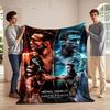 Split Design Featuring Two Fighters with Contrasting Red and Blue Backgrounds. for All Seasons Blanket Lunch Break Throw Gift