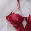 Women's Sexy Pajama Two-piece Set Solid Color Hollow-out Camisole Pajamas Bust-support Slim-fit Loungewear Set