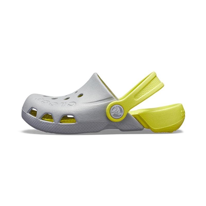 Crocs Classic clog Electrocto outdoor toe flat heel hole shoes grey green children's model